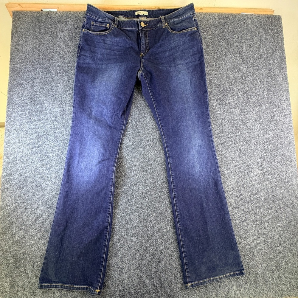 CAbi Bootcut Jeans Womens‎ 38x35 Blue Dark Wash Denim Cotton Stretch Mid Rise